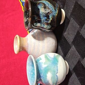 Gorgeous Glazed Miniature Pottery Collection, Set of 3